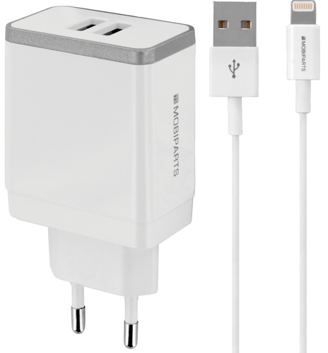 Wall Charger Dual USB 4.8A + Lightning Cable White - Foto 2