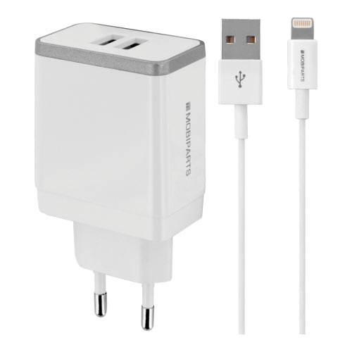 Wall Charger Dual USB 4.8A + Lightning Cable White - Foto 5