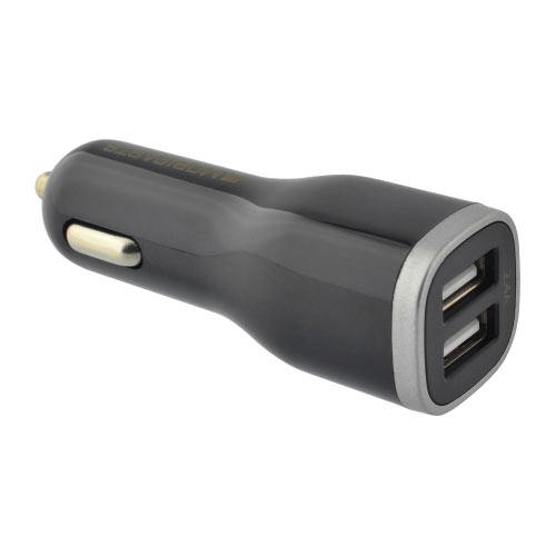 Car Charger Dual USB 2.4A + USB-C Cable Black - Foto 6