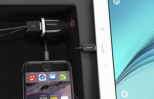 Car Charger Dual USB 2.4A + Lightning Cable Black - Foto 1