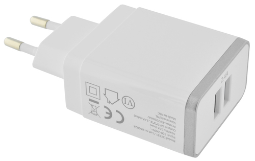 Wall Charger Dual USB 2.4A White - Foto 1