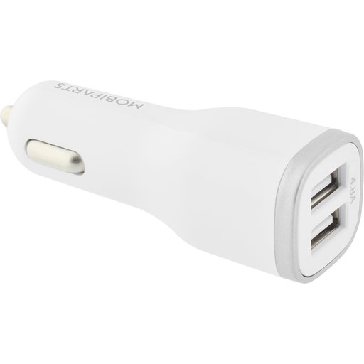 Car Charger Dual USB 4.8A + USB-C Cable White - Foto 4