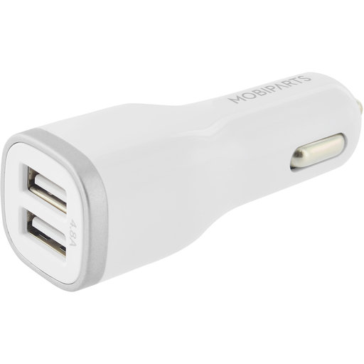 Car Charger Dual USB 4.8A + USB-C Cable White - Foto 5