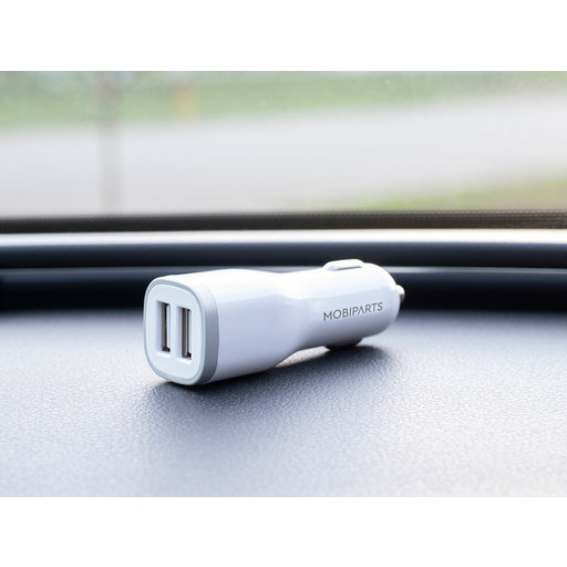 Car Charger Dual USB 4.8A + USB-C Cable White - Foto 6