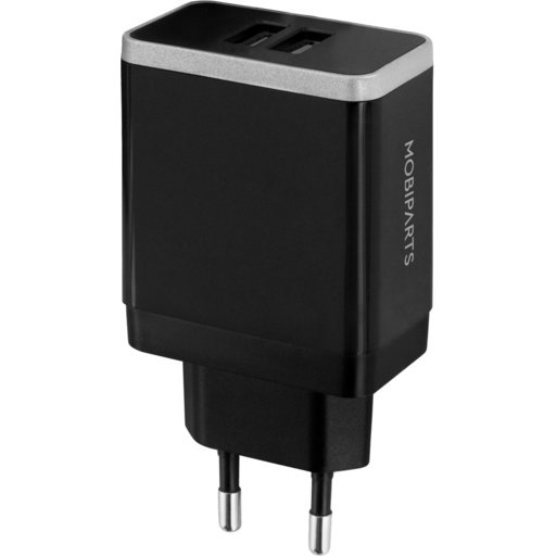 Mobiparts Wall Charger Dual USB 4.8A Black