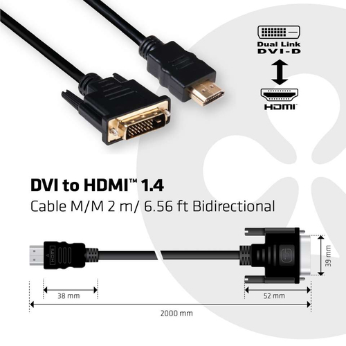 Club 3D CAC-1210 - videokabel - HDMI / DVI - 2 m - Foto 3
