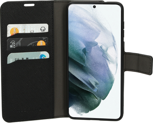 Saffiano Wallet Case Samsung Galaxy S21 Black - Foto 5