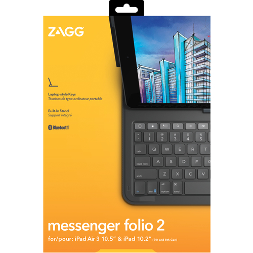 ZAGG Keyboard Messenger Folio 2 Apple iPad 10.2/10.5 Charcoal UK - Foto 2
