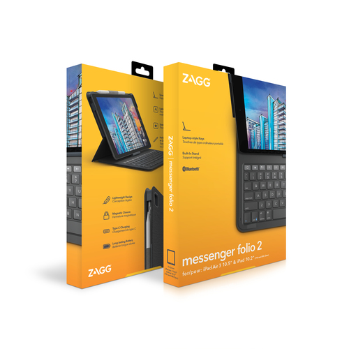 ZAGG Keyboard Messenger Folio 2 Apple iPad 10.2/10.5 Charcoal UK - Foto 3