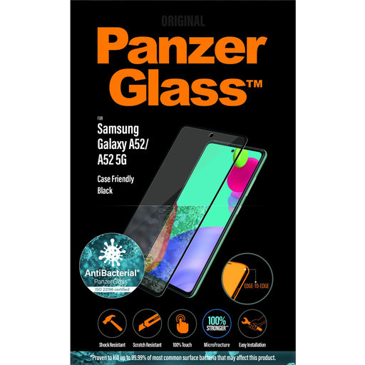 PanzerGlass Samsung Galaxy A52 4G / A52 5G  Black Case Friendly Anti-Bacterial