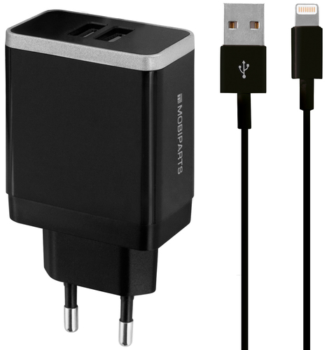 Wall Charger Dual USB 4.8A + Lightning Cable Black - Foto 3
