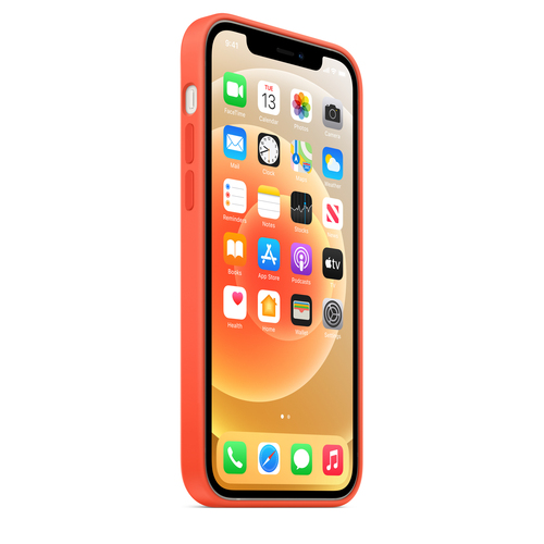 iPhone 12 / 12 Pro Silicone Case with MagSafe Electric Orange MKTR3ZM/A - Foto 1