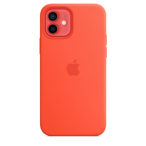 iPhone 12 / 12 Pro Silicone Case with MagSafe Electric Orange MKTR3ZM/A - Foto 2