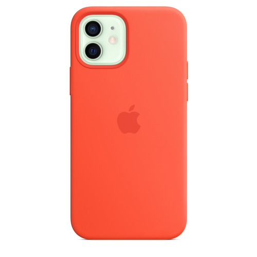iPhone 12 / 12 Pro Silicone Case with MagSafe Electric Orange MKTR3ZM/A - Foto 3