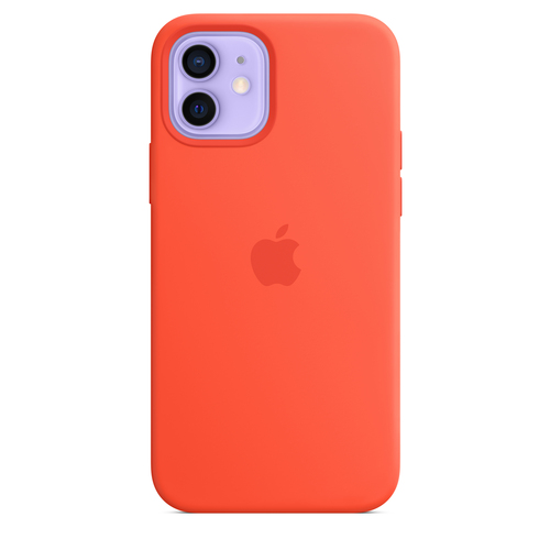 iPhone 12 / 12 Pro Silicone Case with MagSafe Electric Orange MKTR3ZM/A - Foto 4